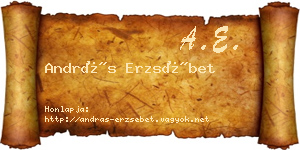 András Erzsébet névjegykártya